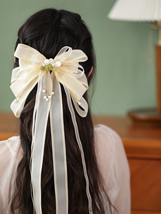 超大绢纱蝴蝶结发夹头饰Lolita发饰森系超仙发卡古风汉服后压夹子