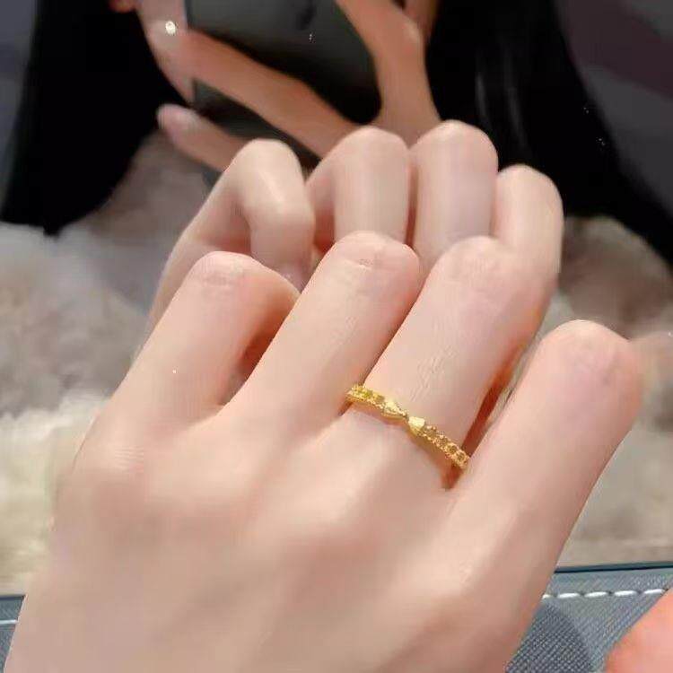 黄金色在逃公主蝴蝶结戒指女轻奢小众设计高级感甜美精致百搭指环