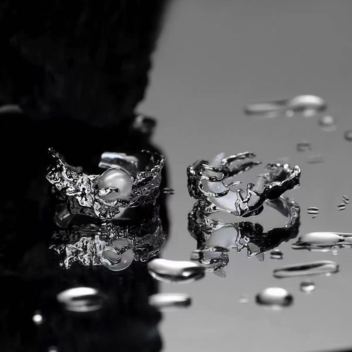 欧美时尚原创设计日月情侣潮流小众戒指女高级感轻奢复古情侣对戒