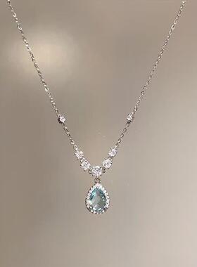 水滴锆石链项链女2026年新款潮轻奢小众网红风简约百搭锁骨链