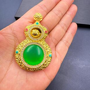 可转动时来运转点钻葫芦项链仿玉髓福禄寿挂坠高级感吊坠直播货源