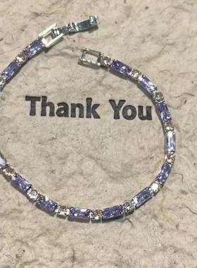 多巴胺紫色水晶手链时尚拼色甜美小众设计高级感手环百搭气质手饰