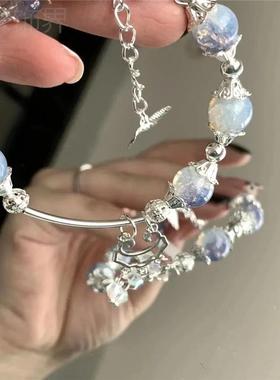 爆款《风铃》蓝色温柔可爱风手串蝴蝶吊坠饰品手链送闺蜜好友学生