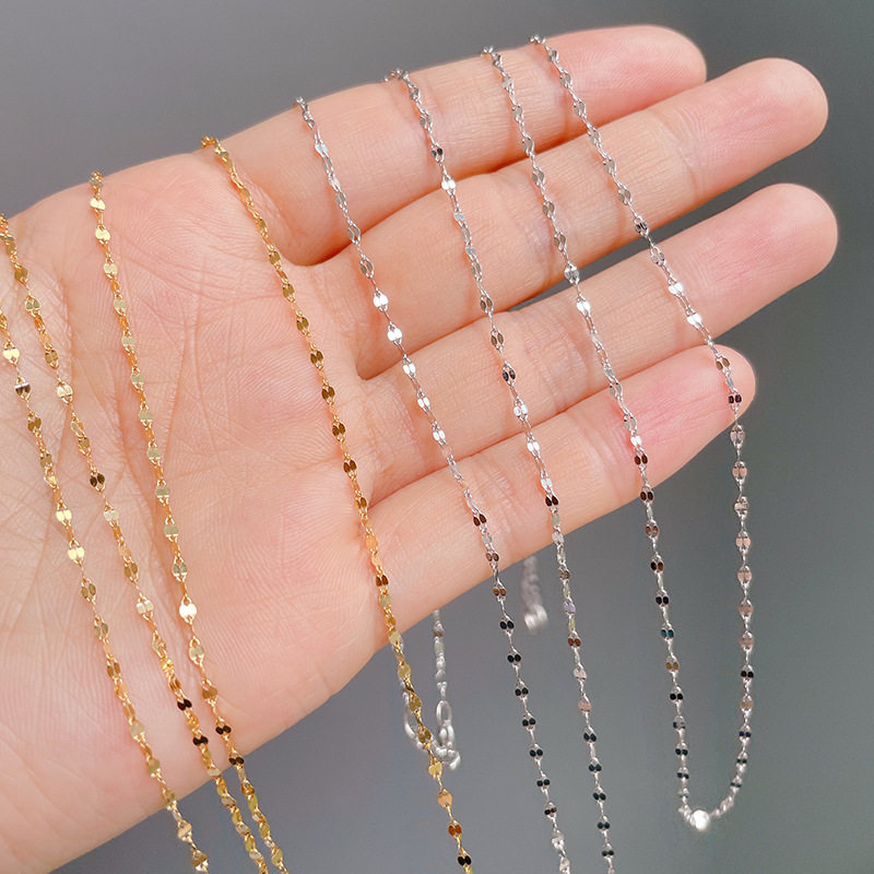 闪片萃光水波纹进口14K包金嘴唇锁骨链cocoshnik鱼鳞素链项链女,饰品/流行首饰/时尚饰品新,项链,淘宝优惠券,粉丝福利购,淘宝优惠卷