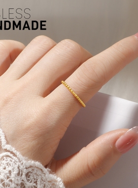 不褪色14K金色豆豆戒圈