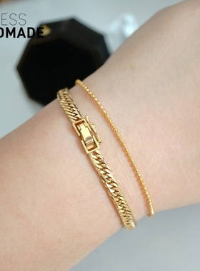 含金量5%美国14K包金珠手链