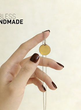 含金量5%小圆牌美国14K包金项链