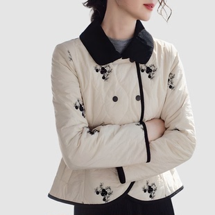 法式棉服短款2025秋冬季新款棉衣小个子修身显瘦小香风轻薄外套女