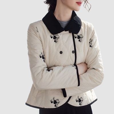 法式棉服短款小个子修身小香风