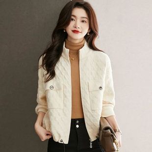 早春立领棒球服女装2025春季新款高级感小香风短款外套女春秋上衣
