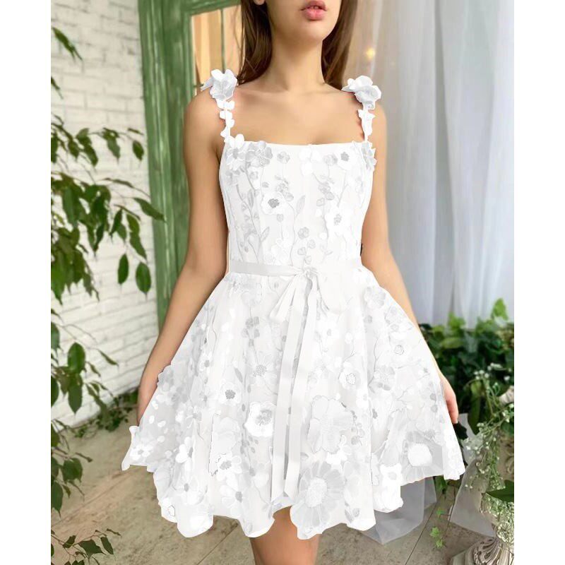 欧美女装立体花朵刺绣包臀性感连衣裙Party buttocks sexy dress
