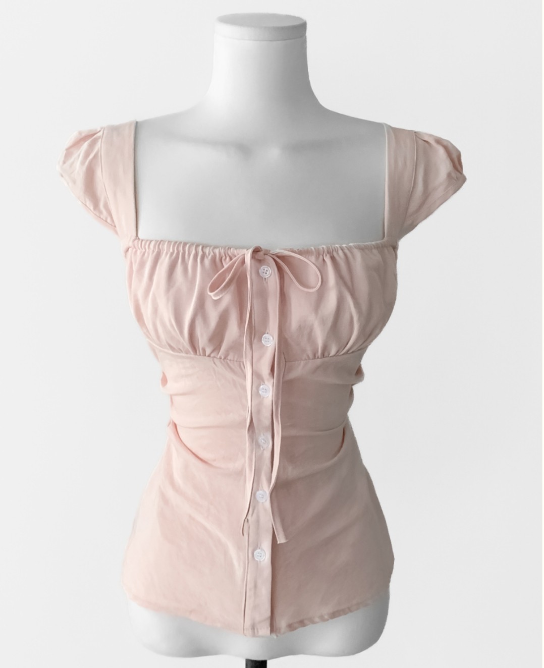 thumbnail for Unique Sei Korean Style Summer Pink Slimming Versatile Lace-Up Short-Sleeve Shirt Top Loose Casual Sweatpants for Women