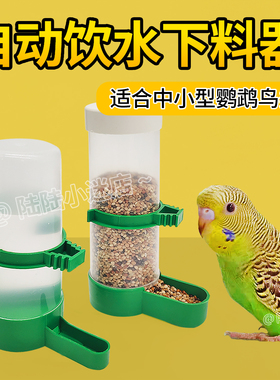 鹦鹉饮水器防溅鸟食盒鹦鹉自动喂食器芦丁鸡喝水壶鸟用食罐下料器