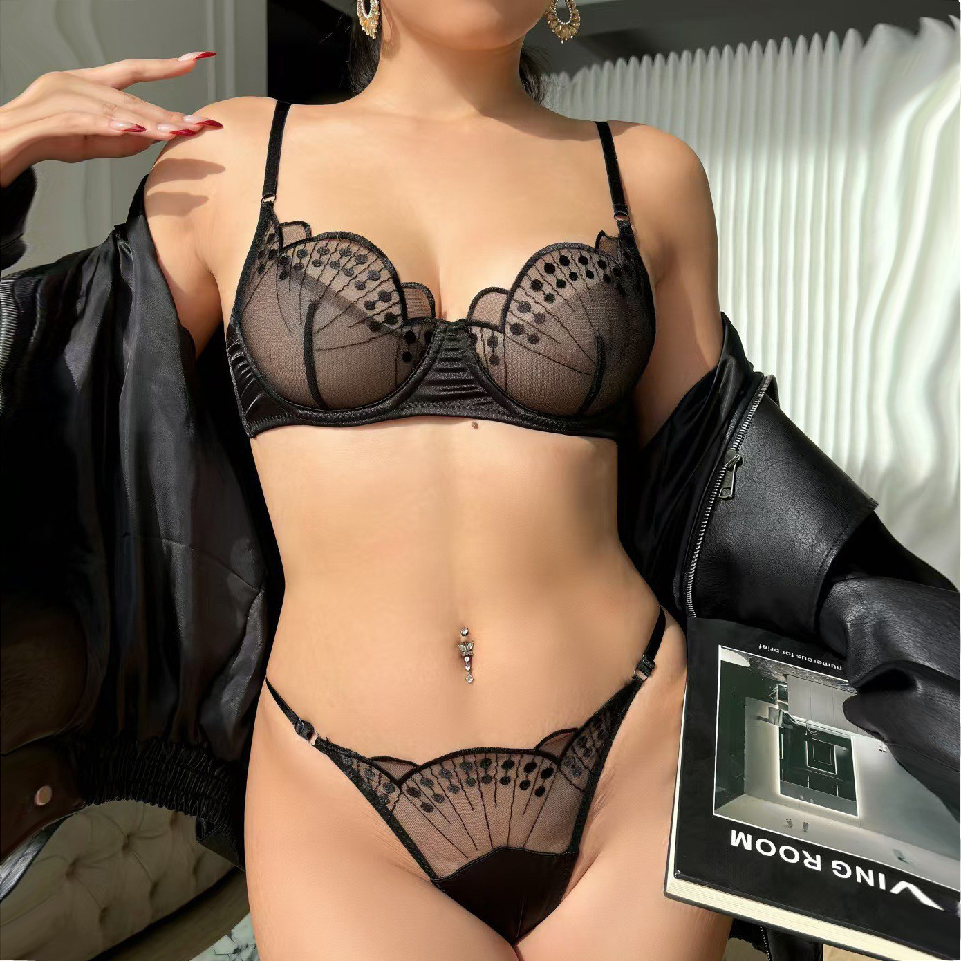 高颜值内衣套装女甜美纯欲薄性感文胸豹纹法式蕾丝透视丁字裤胸罩,女士内衣/男士内衣/家居服,文胸套装,淘宝优惠券,粉丝福利购,淘宝优惠卷