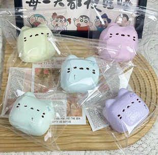 爆浆稀奶油水感食品级硅胶捏捏乐小猫奶糖大号有脱模瑕210g