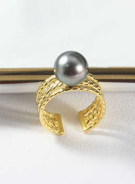 S925纯银百搭粗环DIY珍珠配件