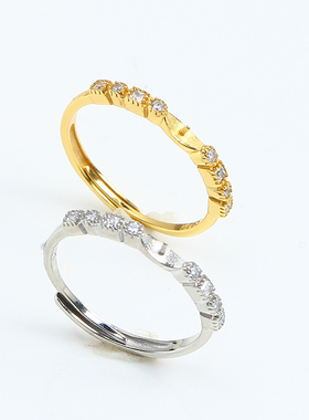 S925纯银DIY戒指精致小香风珍珠