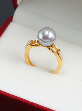 贝母简单精致款珍珠戒指开口空托