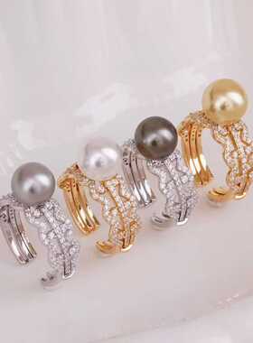 S925银戒指空托简约精致