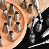 小号中号奶油曲奇裱花嘴6齿8齿10齿12齿15齿不锈钢裱花嘴挤花嘴