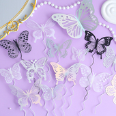 网红ins仙女蝴蝶蛋糕装 饰插件女神表白情侣生日唯美甜品烘焙配饰