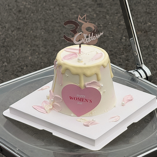 三八女神节快乐蛋糕装 饰38妇女节女王节亚克力插牌爱心卡片插件