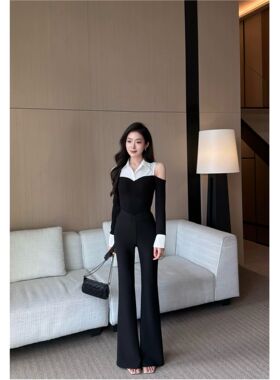 美娜黑色瘦腿提臀宽腰微喇裤女2026新款低腰垂感休闲瑜伽喇叭裤