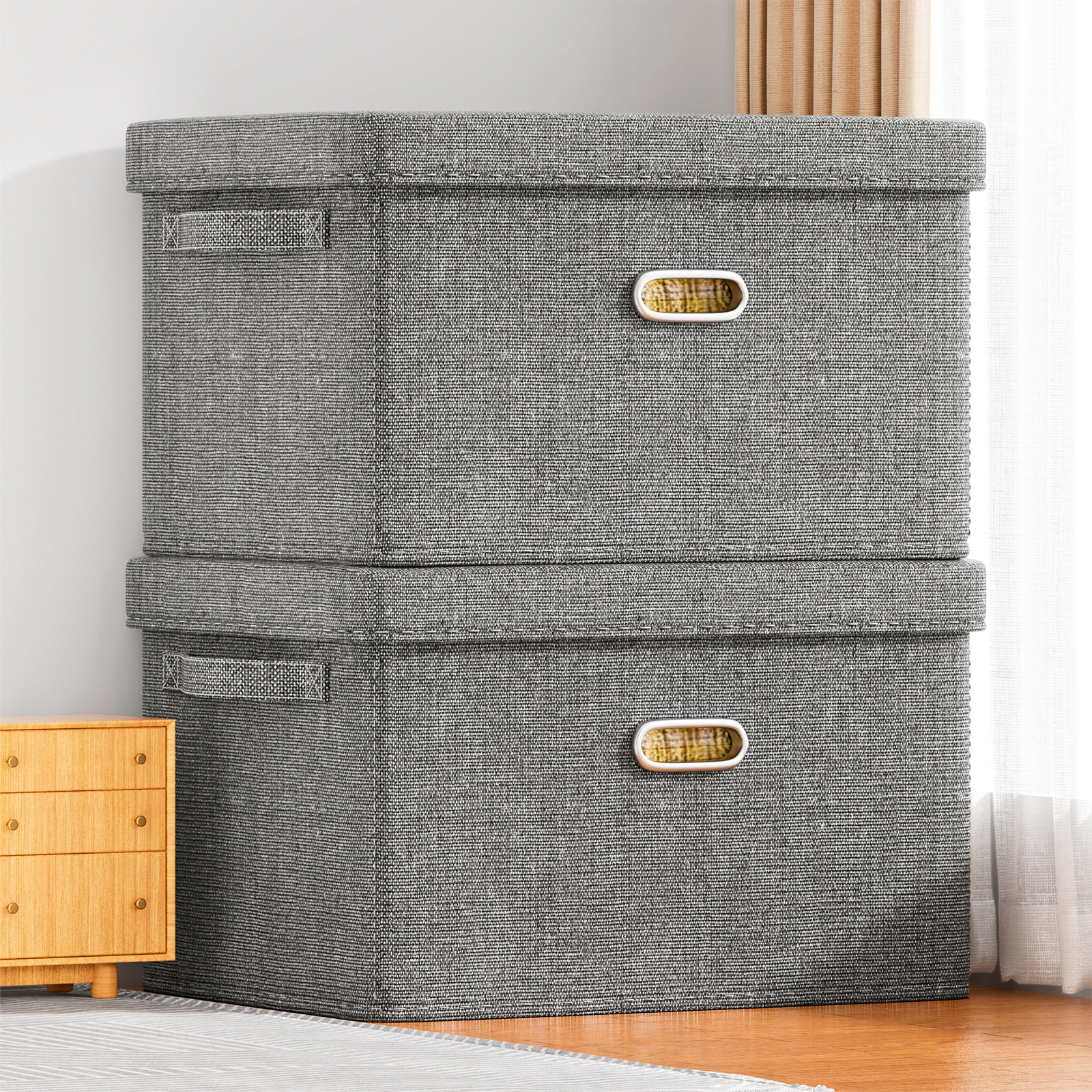 家用衣服收纳箱布艺衣物整理箱大容量衣柜收纳盒储物箱装衣箱筐袋