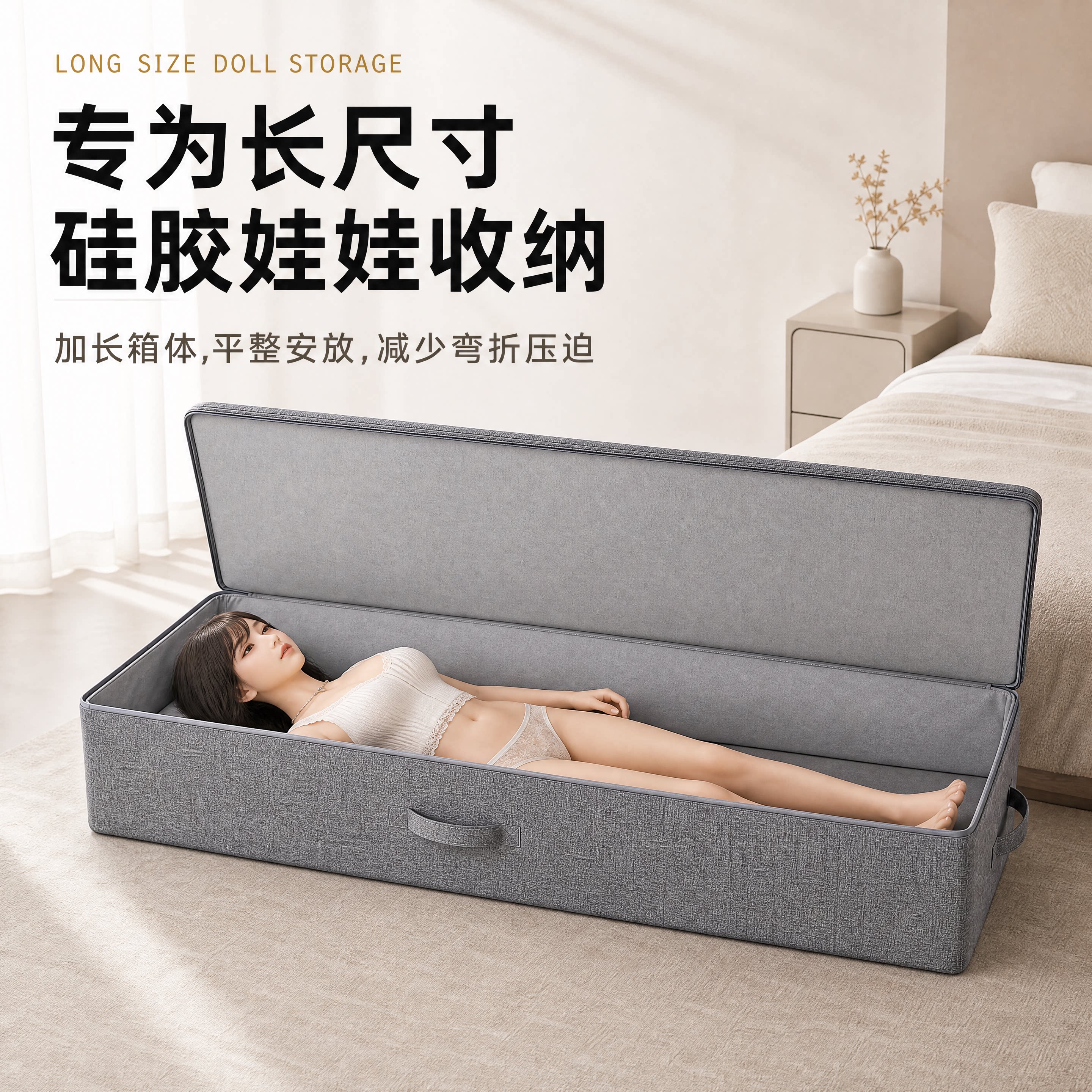 加长带锁超大成人实体娃娃收纳箱带密码锁硅胶女友专用隐私防尘箱