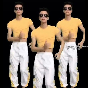 健身露脐运动上衣男短袖T恤紧身训练服男网红减腹显胸肌减肚子t恤