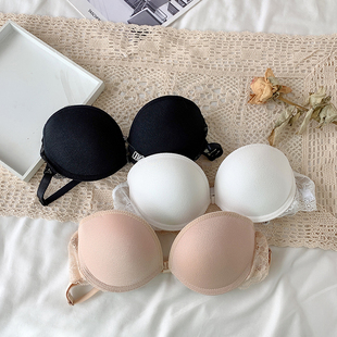 性感小胸聚拢无肩带前扣防滑不掉隐形文胸罩露背内衣婚纱礼服专用