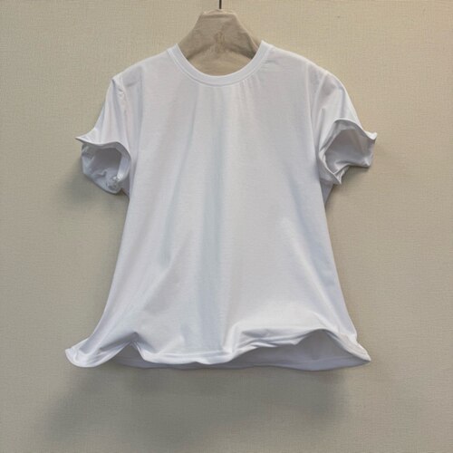 （捏捏铝丝白T恤）宽松纯色圆领短袖百搭T恤休闲上衣