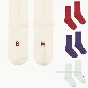 25年新品 韩国正品 MUDRA 直邮BUDHI 小标纯色舒适吸汗中筒袜 代购