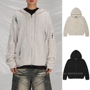 直邮 针织破洞连帽百搭外套罩衫 SAINTPAIN 男女款 25夏季 韩国代购