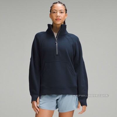 露露乐蒙半拉链长款透气瑜伽服