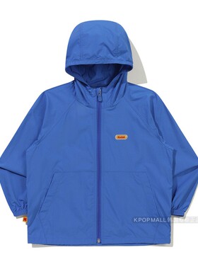 韩国代购 KODAK柯达儿童款户外风轻薄连帽防晒外套蓝色拉链运动服