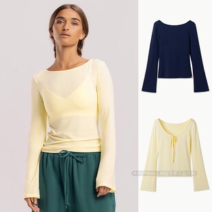 BUDHI 船领喇叭两穿瑜伽长袖 MUDRA 前后交叉穿着修身 女款 韩国代购