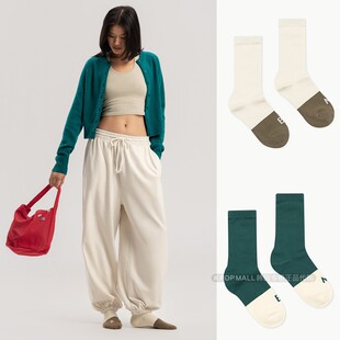 代购 25年新品 直邮 MUDRA 拼色小标舒适吸汗中筒袜 BUDHI 韩国正品