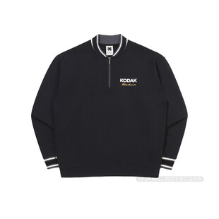 韩国代购KODAK柯达立领半拉链男黑色字母印花休闲运动风潮牌卫衣
