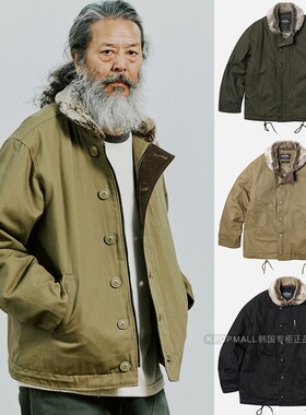 韩国代购 FRIZMWORKS 24冬季 EDGAR N-1 DECK JACKET复古保暖棉衣