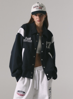 韩国代购 PRENDA 春秋女款棉加绒夹克SWEAT VARSITY JACKET短外套