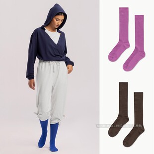 BUDHI 新品 MUDRA 女款 ins百搭潮显瘦纯色高筒棉袜 25春季 韩国代购