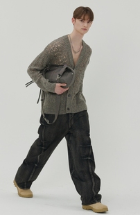 23男款 PANTS 韩国代购 MINED WIND DENIM PINCH MAISON 宽松牛仔裤