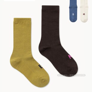 韩国代购 纯色舒适吸汗个性 直邮 MUDRA 百搭棉袜 BUDHI KPOPMALL