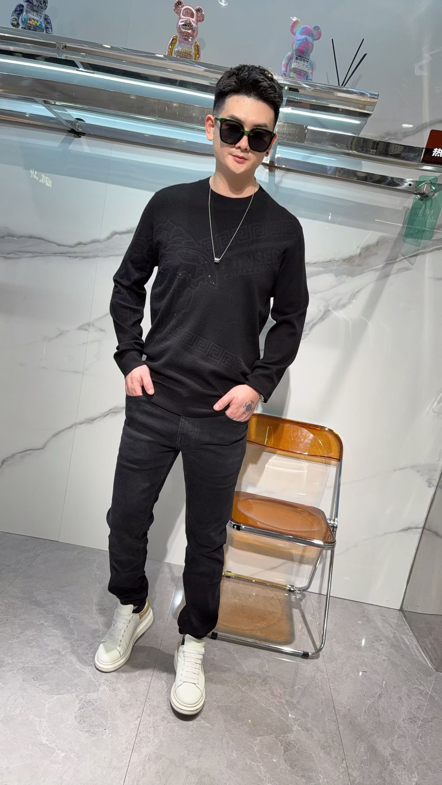 2025高品质欧款装针织羊毛长袖男时尚潮流韩版修身打底衫