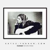 Cobain涅槃乐队音乐明星装 黑白人物海报挂画科特·柯本 Kurt 饰画