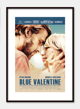 经典爱情电影海报挂画蓝色情人节瑞恩·高斯林卧室墙壁有框装饰画