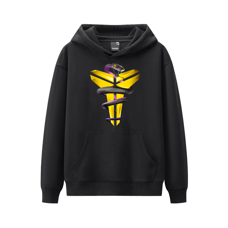 黑曼巴KOBE眼镜蛇科比logo连帽卫衣秋冬加绒加厚长袖帽衫篮球卫衣