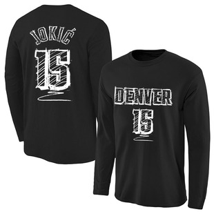 掘金约基奇15号球衣t恤重磅纯棉长袖T恤新疆棉内搭打底篮球训练衣