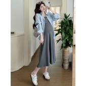 外套A字背心连衣裙春夏季 孕妇套装 高级感衬衫 2026新款 两件套 春装